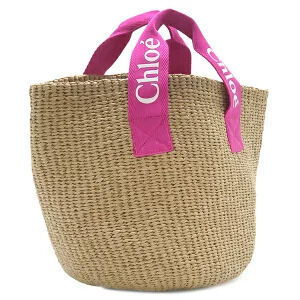 Chloe handbag pink basket brown collaboration bag Mifuko
